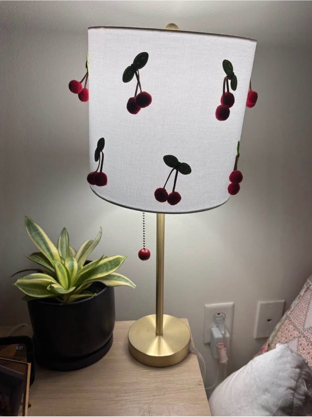Cherry Accent Table Lamp - White & Red
